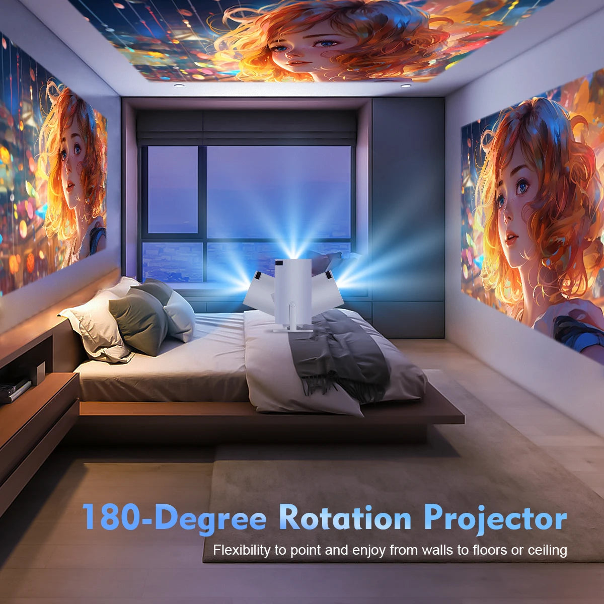 HY300 Pro 8K Projector - Ultimate Home Cinema Experience with Dual WiFi 6, 290 ANSI Lumens, and Bluetooth 5.4